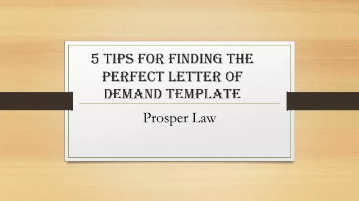 5 tips for finding the perfect letter of demand template