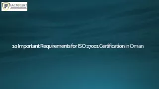 10 Important Requirements for ISO 27001 Certification in Oman