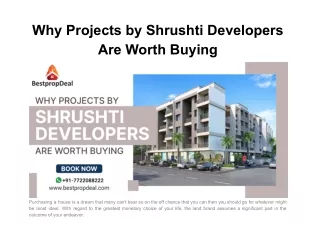 Why Projects by Shrushti Developers Are Worth Buying