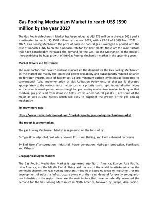 gas pooling mechanism market to reach us 1590