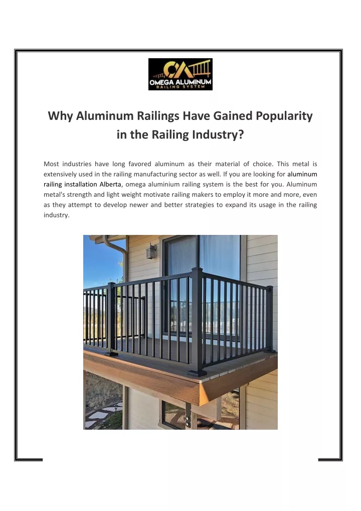 why aluminum railings have gained popularity