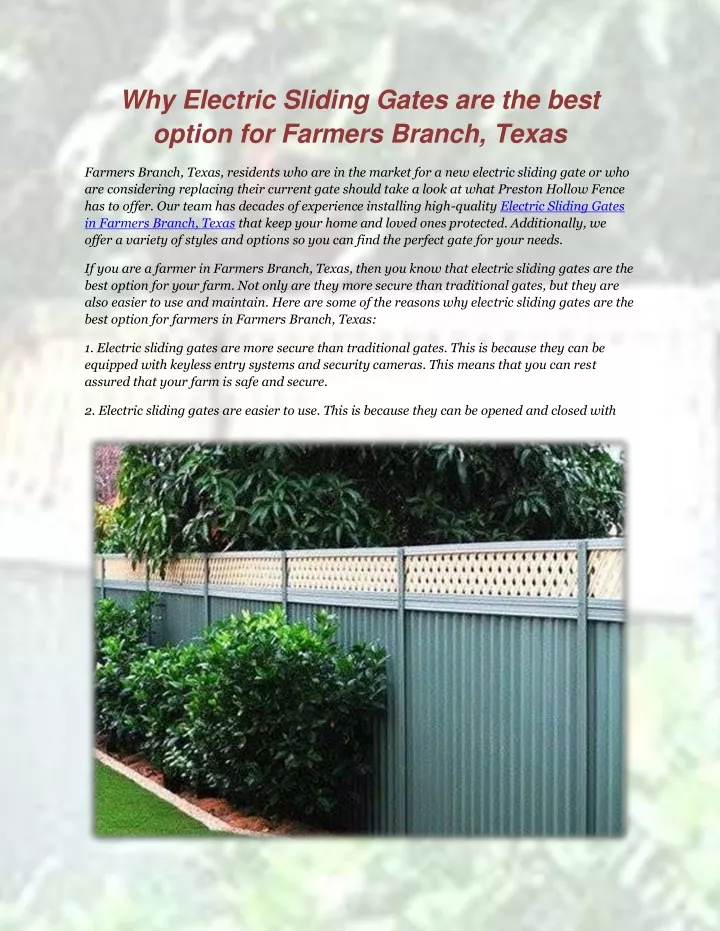 why electric sliding gates are the best option