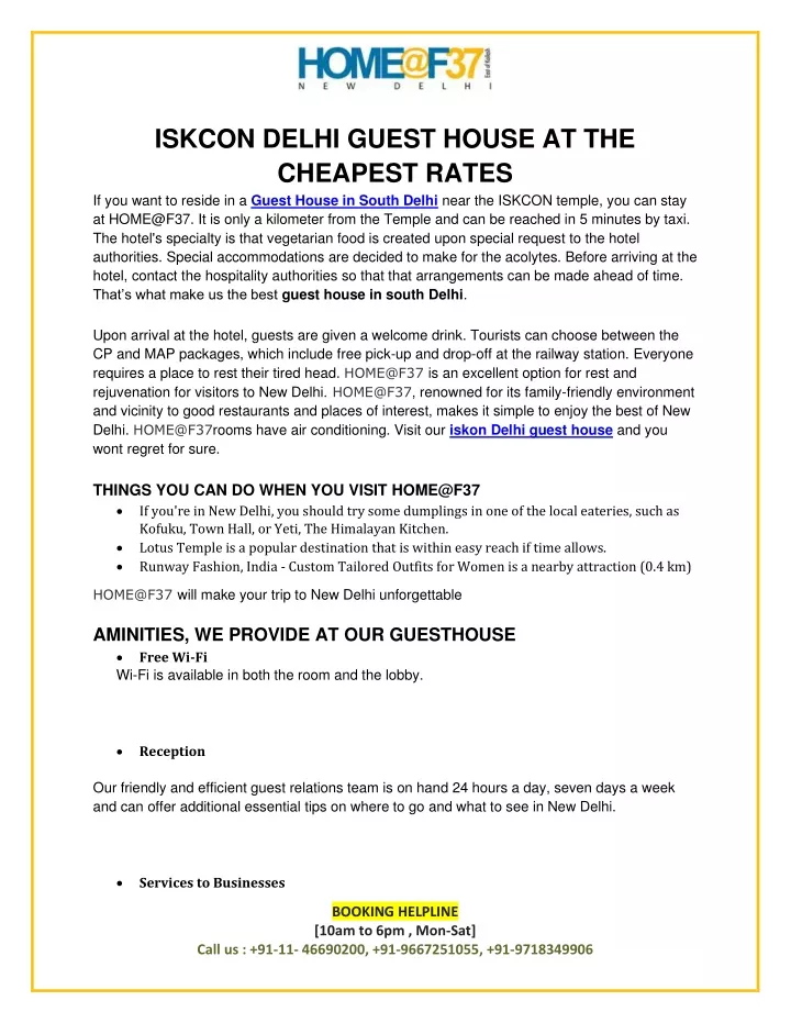 iskcon delhi guest house at the cheapest rates