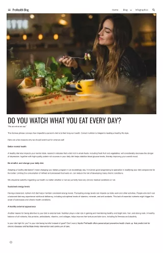 ProHealth Blog - Do you watch what you eat every day_