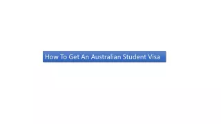 how to get an australian student visa