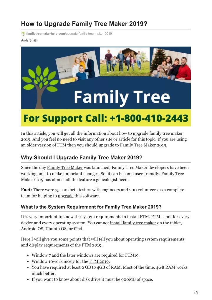 how to upgrade family tree maker 2019