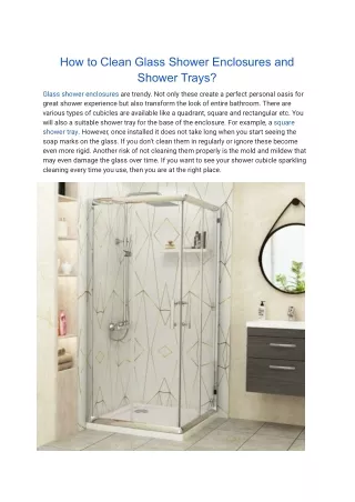 how to clean glass shower enclosures and shower