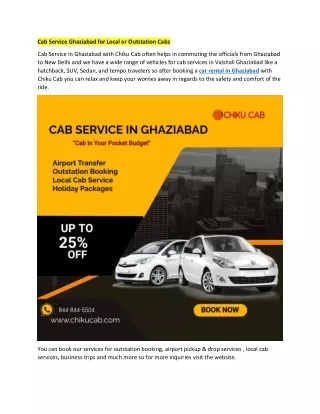 cab service ghaziabad for local or outstation cabs