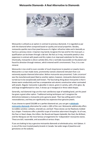 Moissanite Diamonds- A Real Alternative to Diamonds