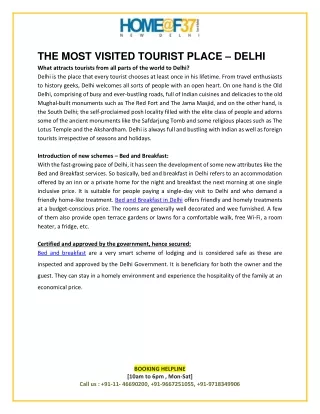 THE MOST VISITED TOURIST PLACE – DELHI