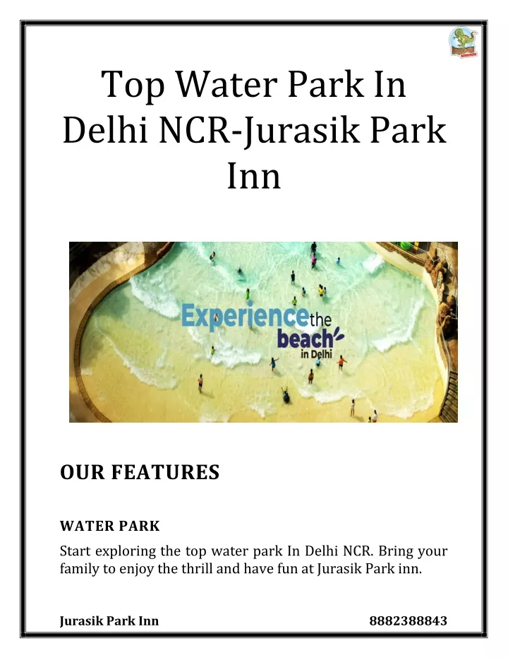 top water park in delhi ncr jurasik park inn