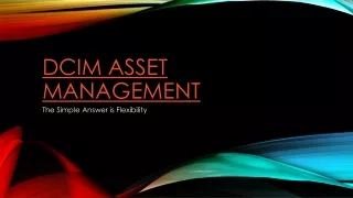 DCIM Asset Management- The Simple Answer is Flexibility