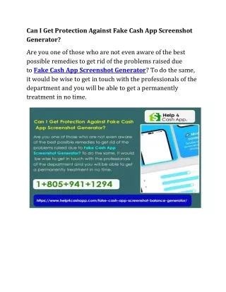 Can I Get Protection Against Fake Cash App Screenshot Generator