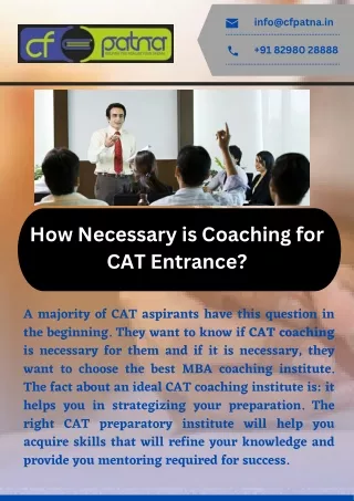 How Necessary is Coaching for CAT Entrance