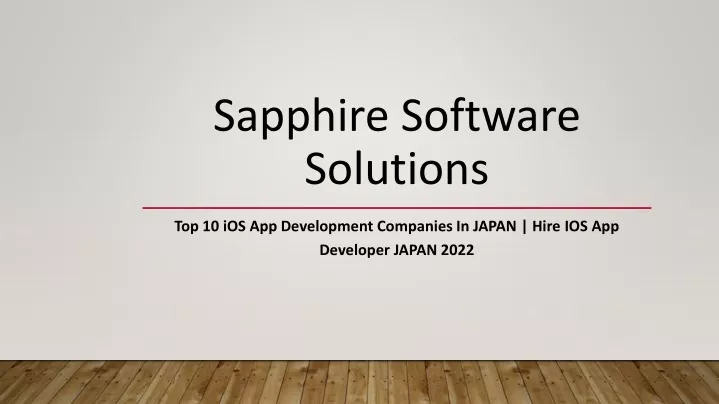 sapphire software solutions