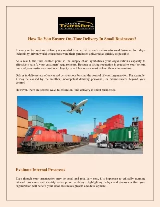 how do you ensure on time delivery in small