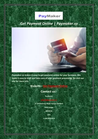 Get Payment Online  Paymaker.co