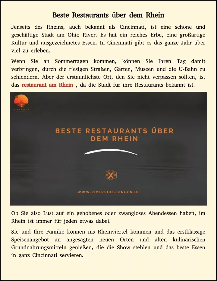 beste restaurants ber dem rhein beste restaurants