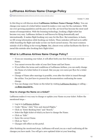 lufthansa airlines name change policy
