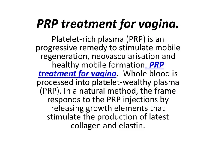 prp treatment for vagina