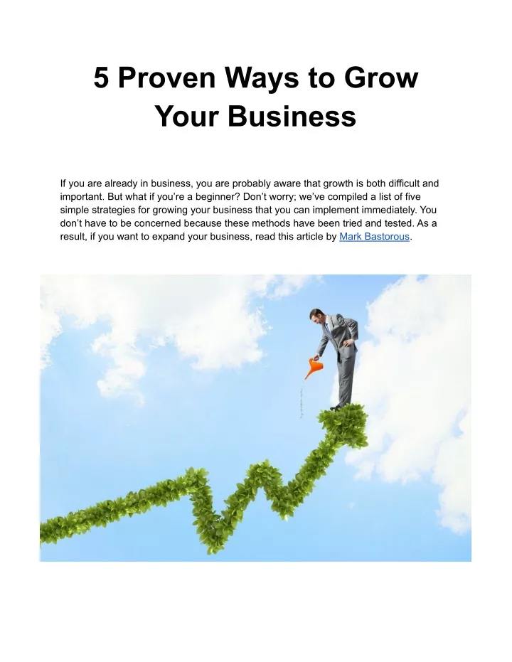 5 proven ways to grow your business