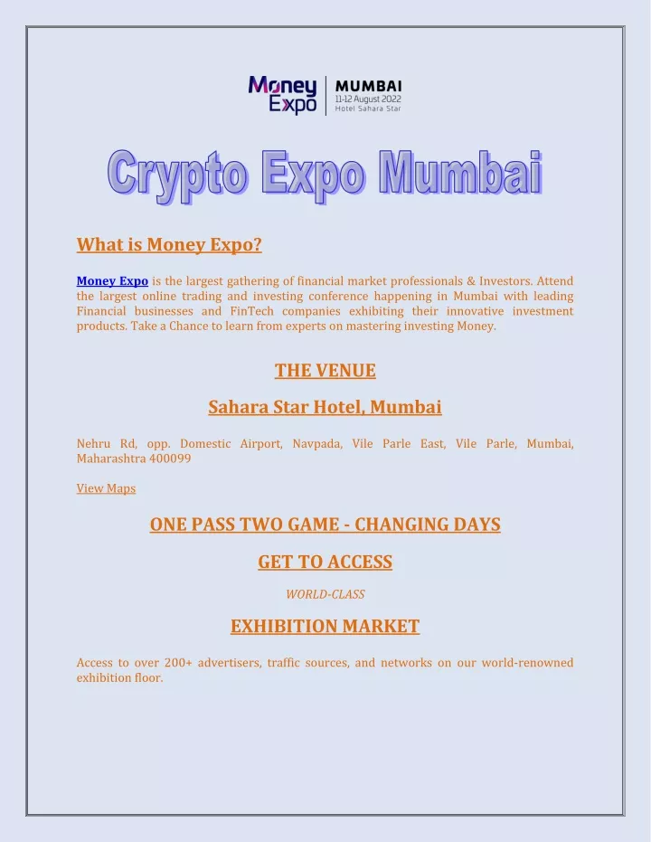 what is money expo