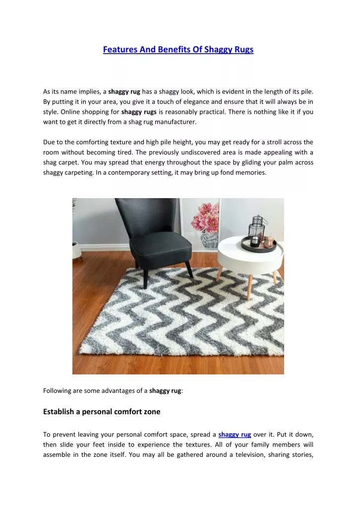 features and benefits of shaggy rugs