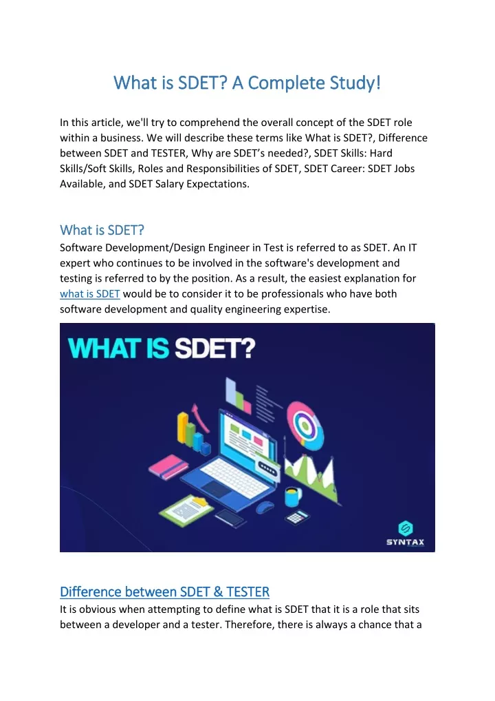 what is sdet a complete study what is sdet