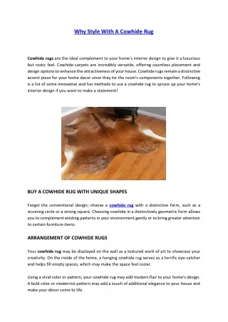 why style with a cowhide rug