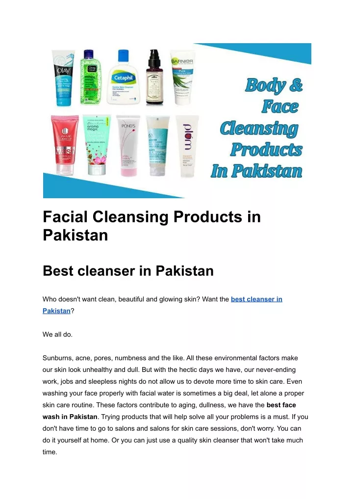 facial cleansing products in pakistan