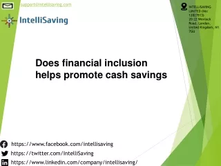 Does financial inclusion helps promote cash savings