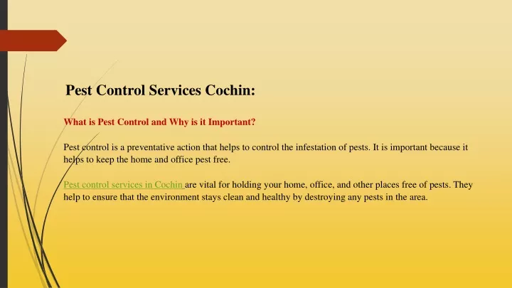pest control services cochin what is pest control
