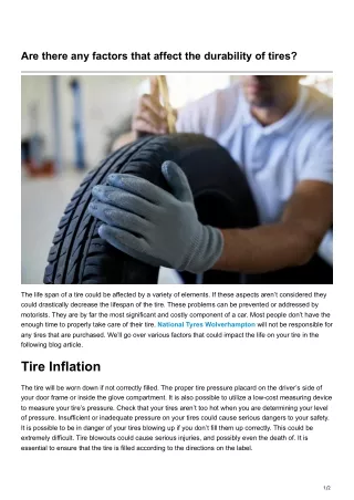 Are there any factors that affect the durability of tires