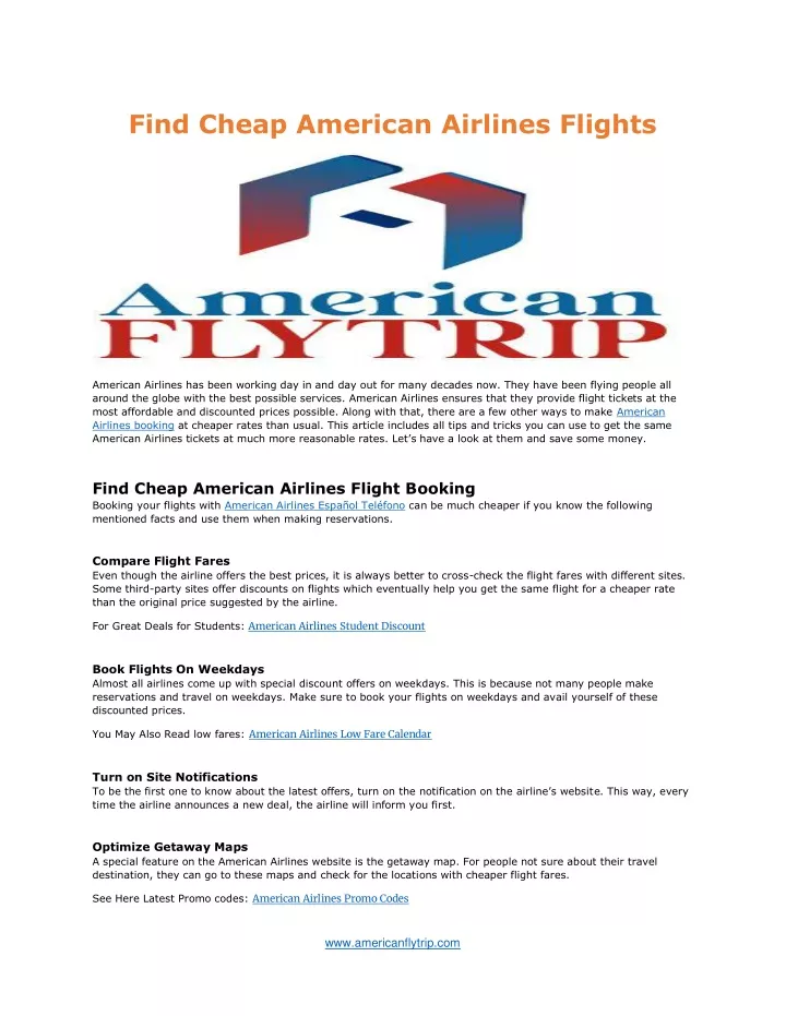 find cheap american airlines flights