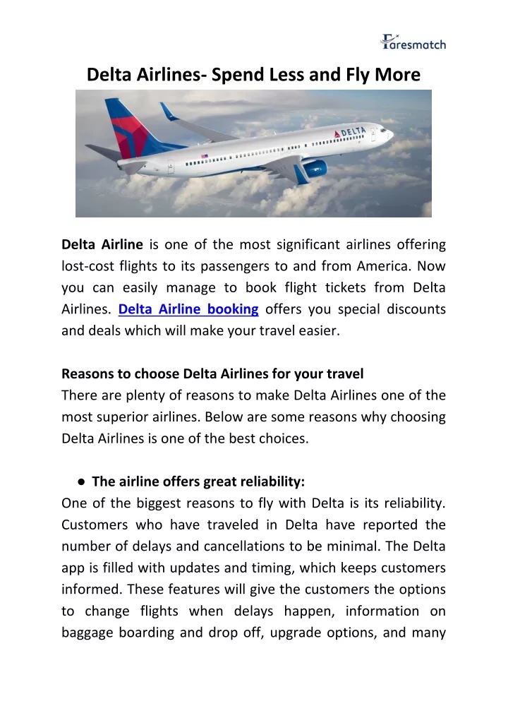 delta airlines spend less and fly more