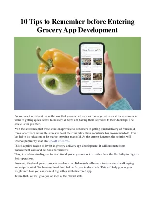 10 Tips to Remember before Entering Grocery App Development