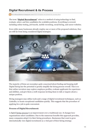 digital recruitment its process