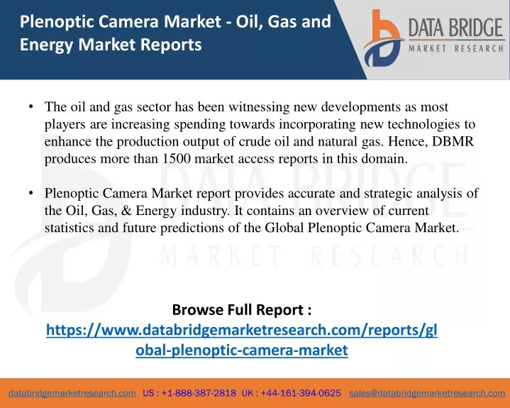 plenoptic camera market oil gas and energy market