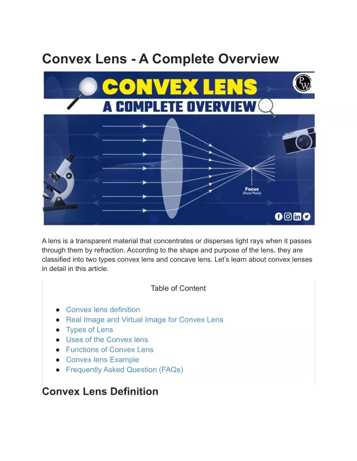 convex lens a complete overview