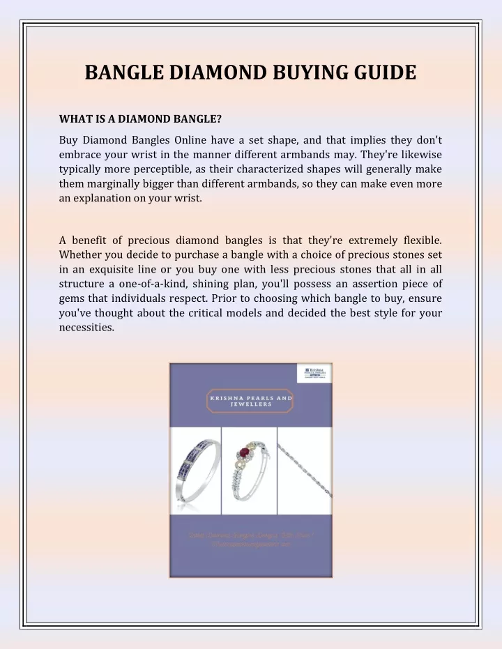 bangle diamond buying guide