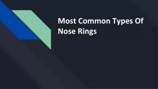 Most Common Types Of Nose Rings
