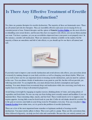 is there any effective treatment of erectile