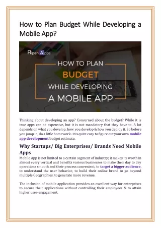how to plan budget while developing a how to plan