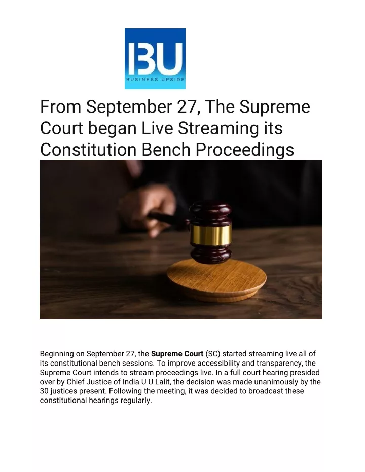 from september 27 the supreme court began live