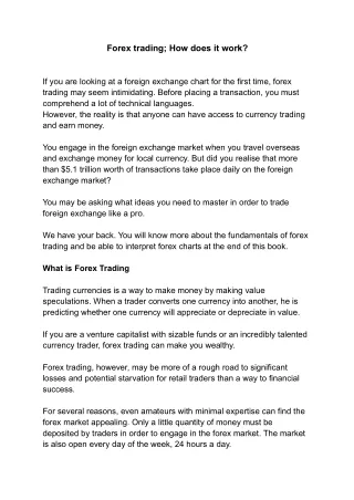 forex trading how does it work