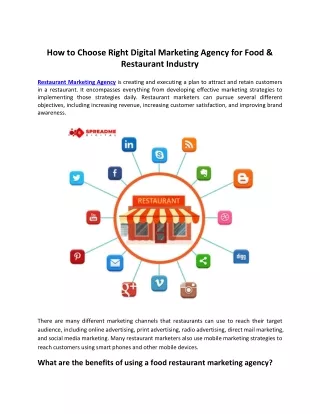 How to Choose Right Digital Marketing Agency for Food &Restaurant Industry