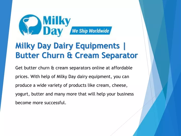 milky day dairy equipments butter churn cream separator