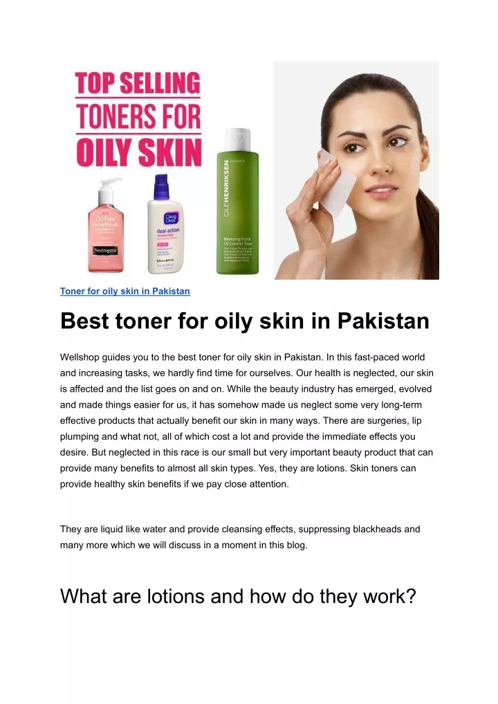 toner for oily skin in pakistan