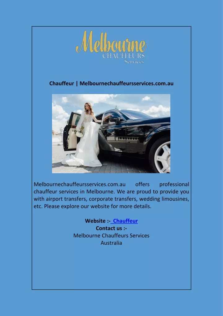 chauffeur melbournechauffeursservices com au