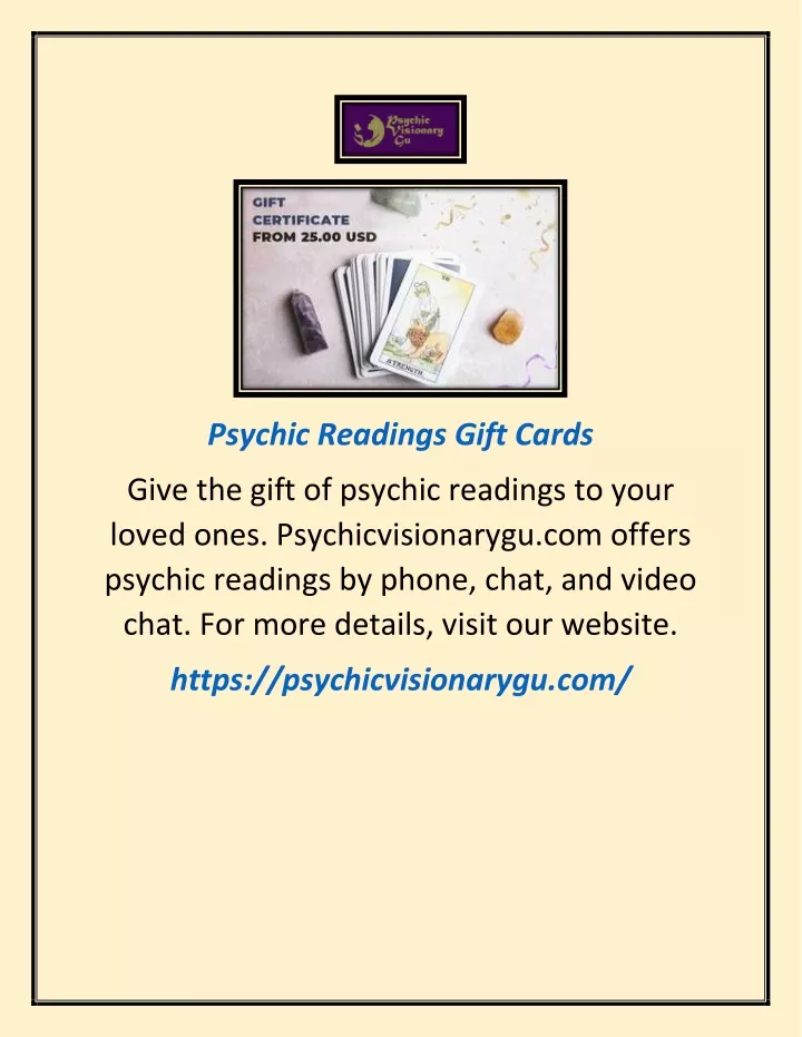 psychic readings gift cards